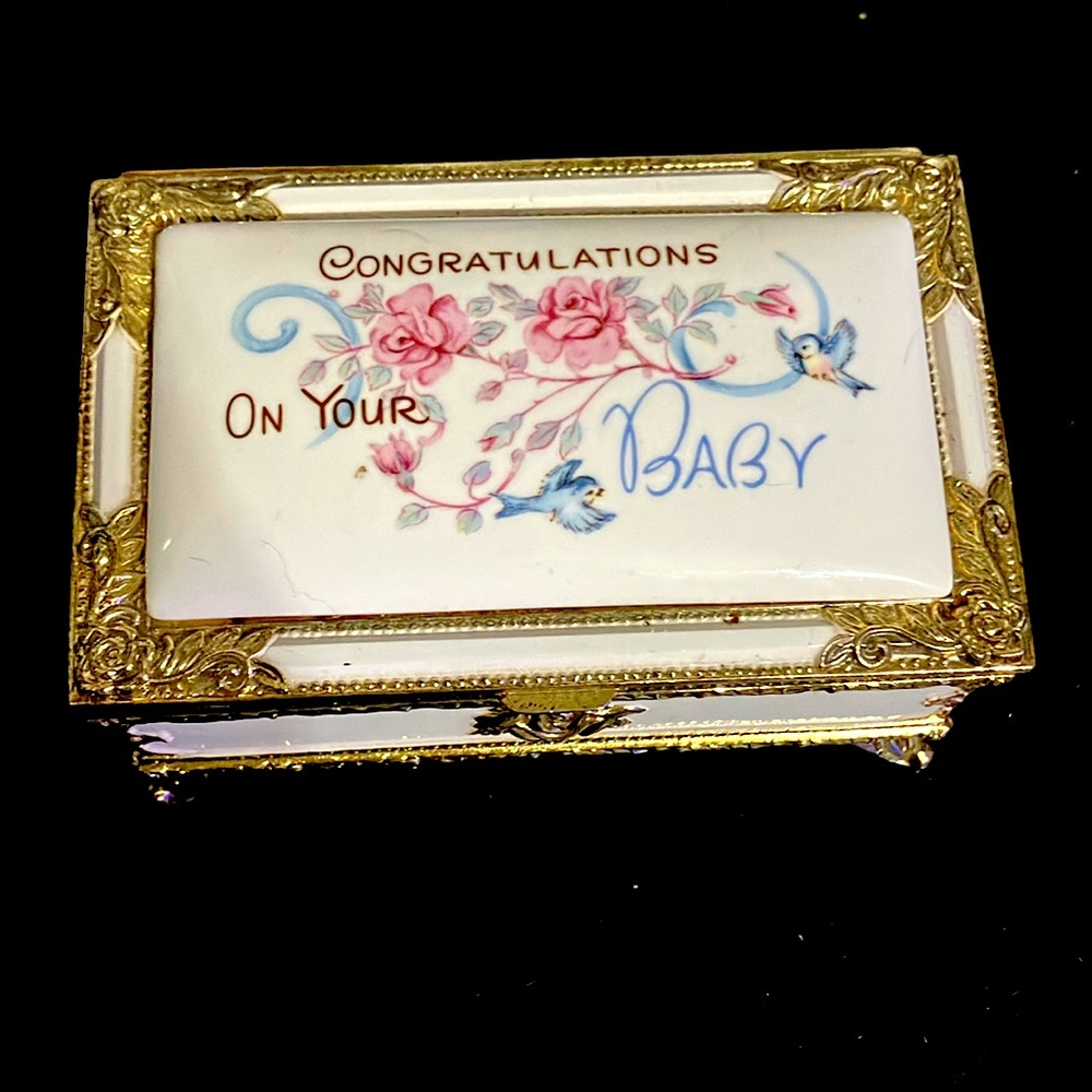 Porcelain Musical Box Heirloom for Newborn Boy